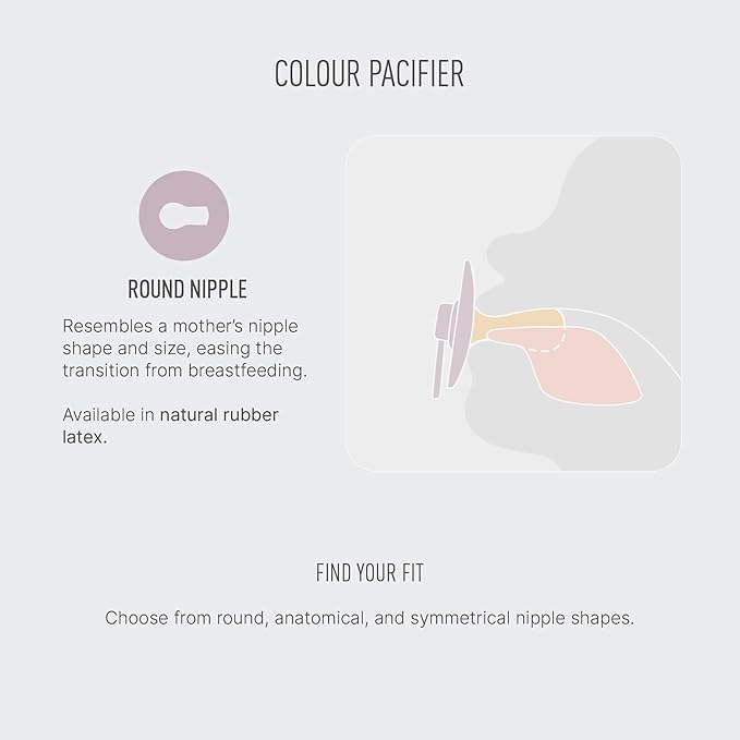 BIBS Pacifiers - Studio 2 Pack | Round Nipple Baby Pacifier | BPA Free Natural Rubber Latex Soother | Made in Denmark | Size 0+ Months | Pin Sage