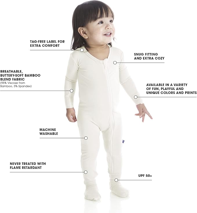 KicKee Full of Hearts Footie with Zipper, One Piece Boy or Girl Baby Clothes