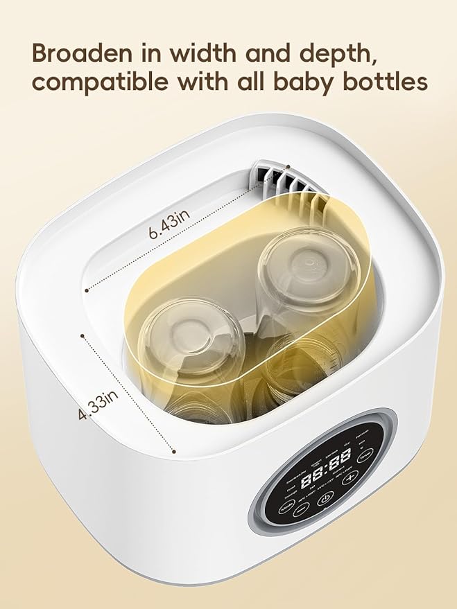 Bottle Sterilizer and Dryer, with Breastmilk Warmer, Large Capacity Baby Bottle Steam Sterilizer and Dryer for Baby Bottles, Pacifiers, Pump Parts, Touch Screen & Auto-Off, Premium Quality (White)