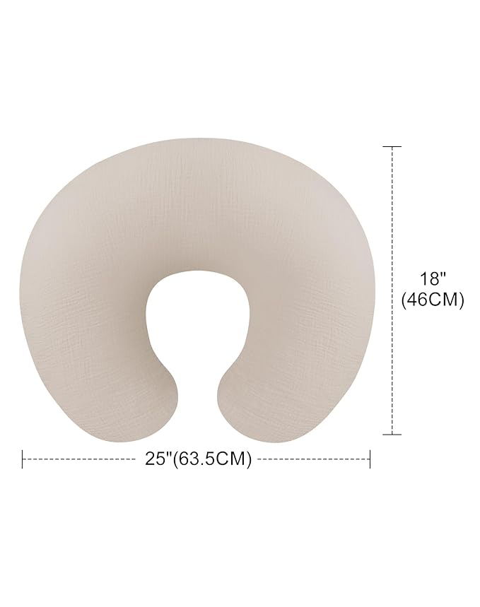 Nursing Pillow Covers 2 Pack, Muslin Nursing Cover for Breastfeeding Pillows, Comfortable for Baby Girls and Boys (Leaf-A & Sage)