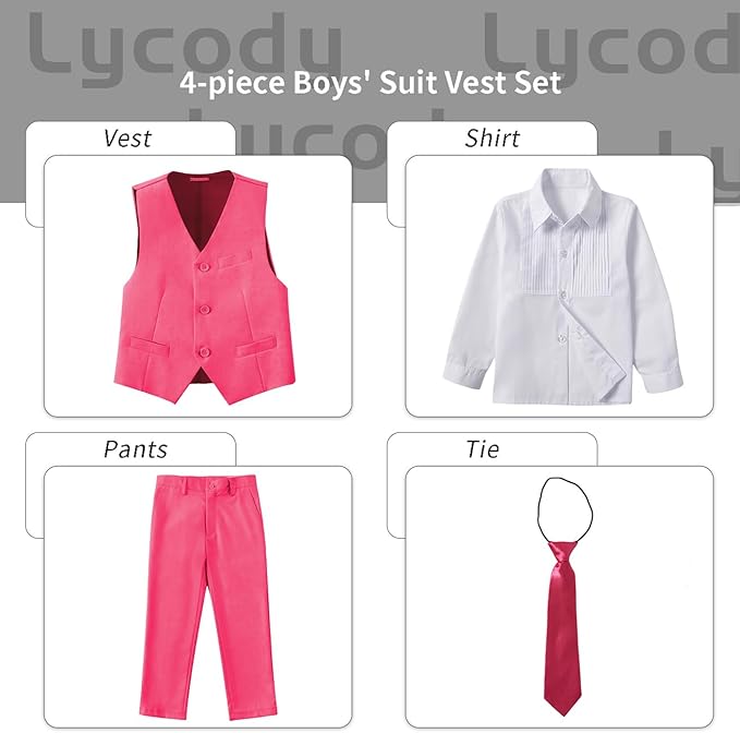 Boys Vest Set Formal Dress Suits Wedding Outfit Dresswear