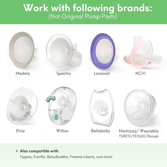 Mompmuri Breast Pump Cushion – XL | Breast Pump Accessory, Sizing Insert for Flange Shields | Elastic Nipple Flange Inserts | Silicone Lacteck Flange | Compatible with Flange Sizes 30-35mm (2 pc)