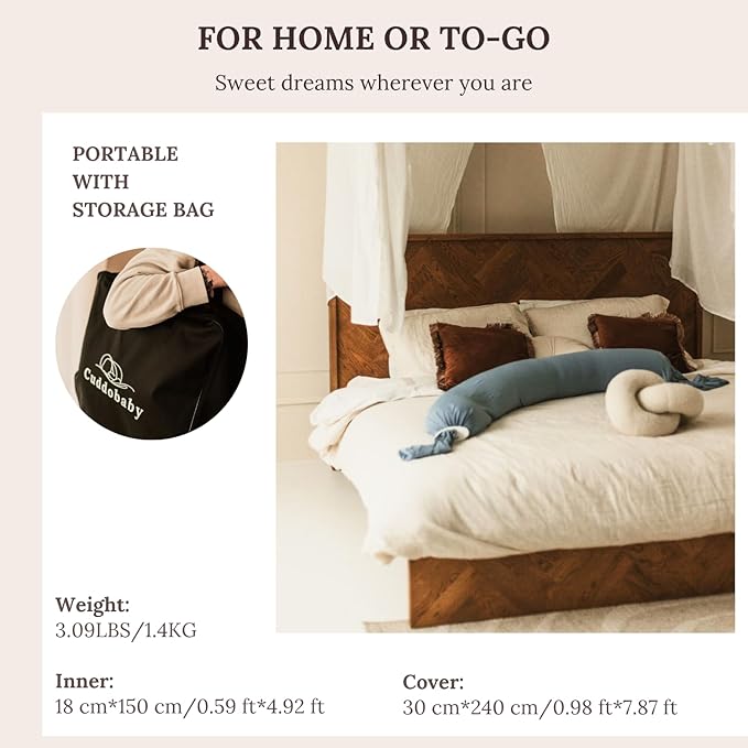 Pregnancy Pillow 5-in-1 【Cooling Cover, Adjustable to Grow with Belly】 Beanbag Style, Lockable O-Shape Nursing Pillow, 5-Point Full Body Support, Maternity Pillow with Travel Bag - Blue