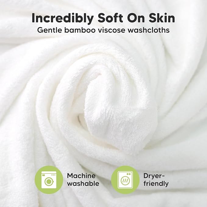 6-Pack Baby Washcloths - Soft Absorbent Viscose from Bamboo Wash Cloths for Babies, Kids, Toddlers, Infant, Newborn Bath Towels, Gentle on Sensitive Skin, 10x10 Reusable Face Towels (Peachy)