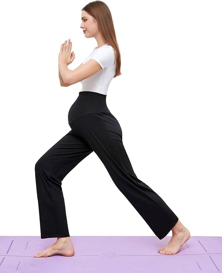 Women's Maternity Pants Casual Loose Wide/Straight Leg Comfy Palazzo Lounge Pant Pregnancy Versatile Trousers