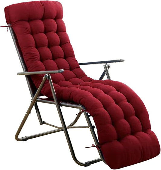 ERWUDEling Outdoor Chaise Lounge Cushions, Waterproof Lounge Chair Cushion, Thickened 67 x 19 x 4 Inch Zero Gravity Chair Cushion for Outdoor Indoor Furniture, Home and Office, Wine red