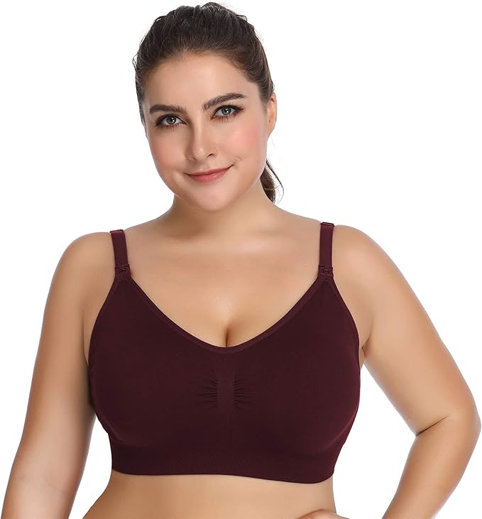 Lataly Womens Seamless Nursing Bra Sleeping Maternity Bralette for Breastfeeding Pack of 3