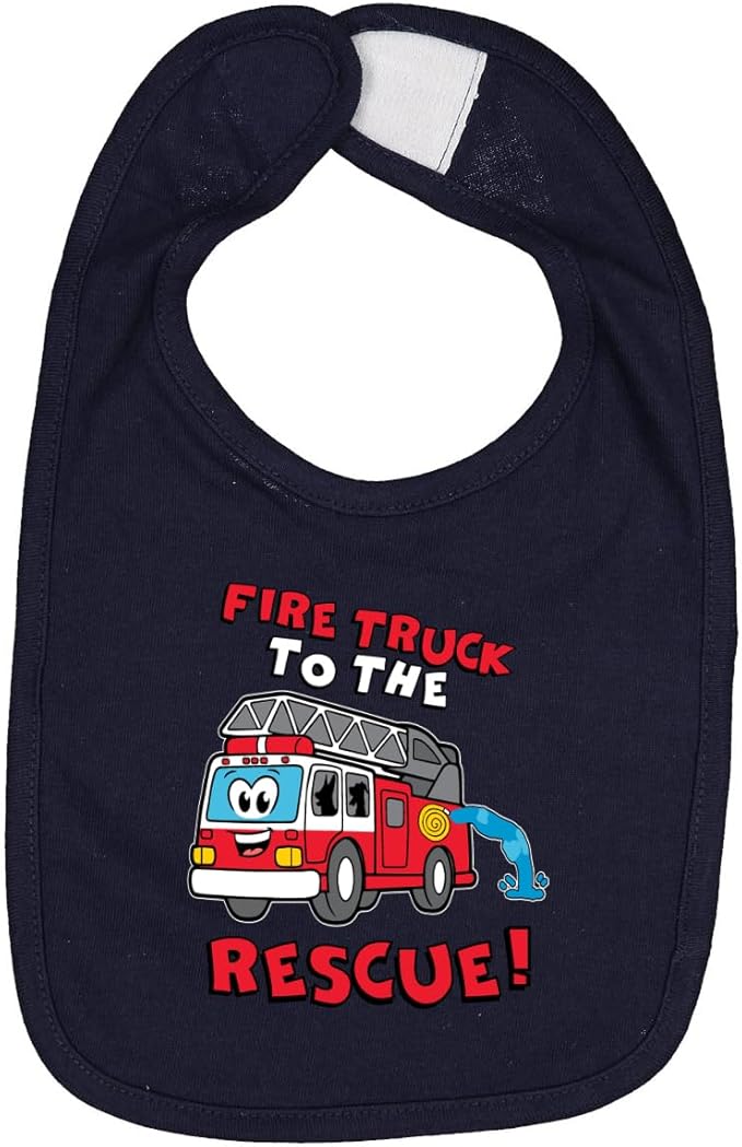 Wild Bobby Fire Truck to the Rescue Funny Cute Humor Infant Premium Jersey Baby Bib