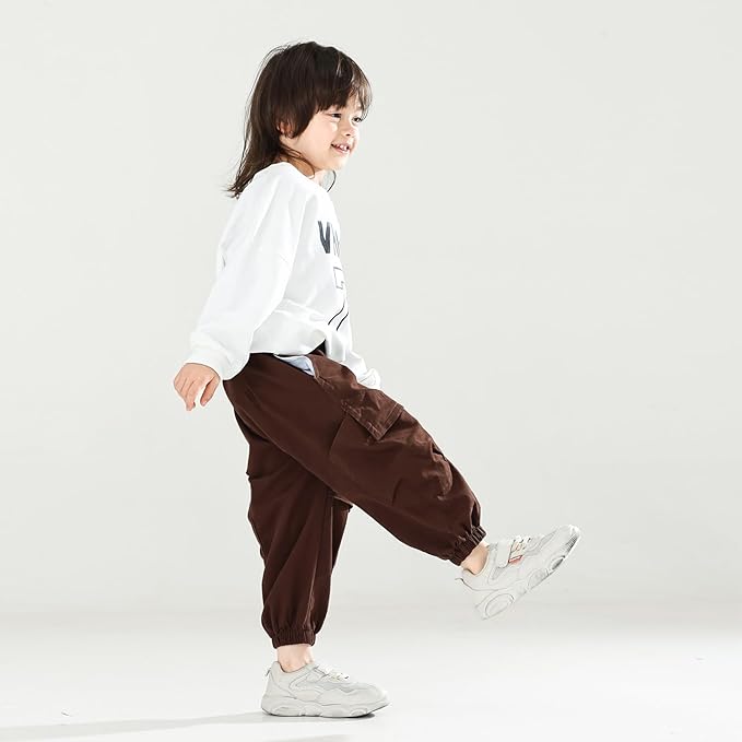 MINI PANDA Toddler Pants Boys& Girls, Relaxed Stretch Twill Toddler Casual Pants