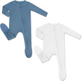 HAPIU Rayon from Bamboo Baby Footed Pajamas, 2 Way Zipper YKK, Footie for Baby Boy Girls, Newborn-24 Months