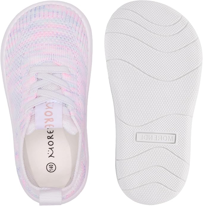 MORENDL Toddler Wide Toe Box Barefoot Shoes Baby First Walking Shoes Boys Girls Non-Slip Zero Drop Minimalist Sneakers