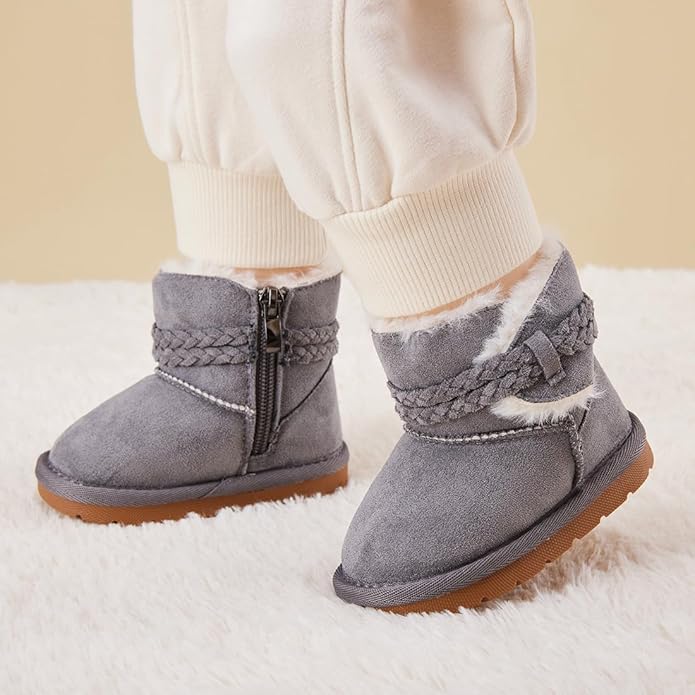 BMCiTYBM Girls Boys Snow Boots Warm Winter Fur Lined Baby Shoes (Infant/Toddler/Little Kid)
