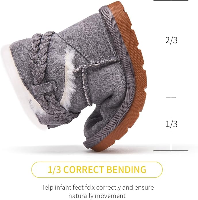 BMCiTYBM Girls Boys Snow Boots Warm Winter Fur Lined Baby Shoes (Infant/Toddler/Little Kid)