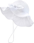 HONGTEYA Baby Sun Hat Toddler Girl Beach Hat Adjustable Outdoor Summer Hat UPF 50+ Sun Protection Wide Brim Infant Kids