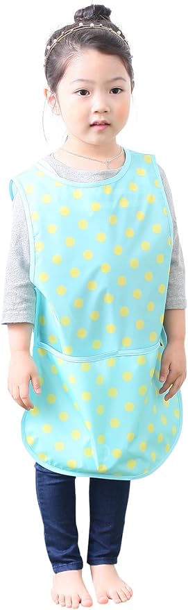 Kids Painting Apron – Waterproof Art Smock for Toddlers & Preschoolers, Messy Play, Baking, Crafts, Cooking, Mealtime