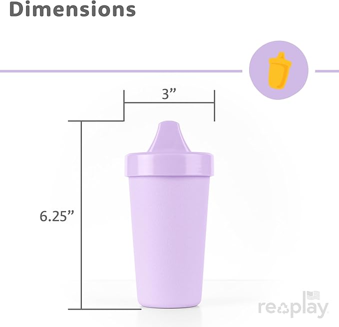 Re-Play Sippy Cups for Toddlers - 10 Oz. Reusable Spill Proof Cups for Kids, Dishwasher/Microwave Safe - Made in USA - Set of 4-3.13" x 6.25" - Bubble Pop