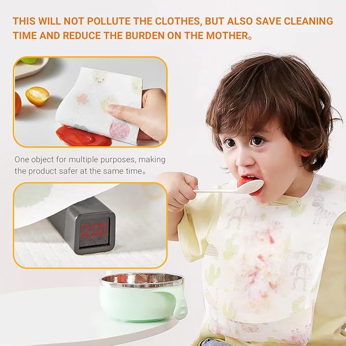 30/60pcs Baby Disposable Bibs-Individually Packaged,Soft, Leak Proof and Convenient, disposable bibs for toddlers
