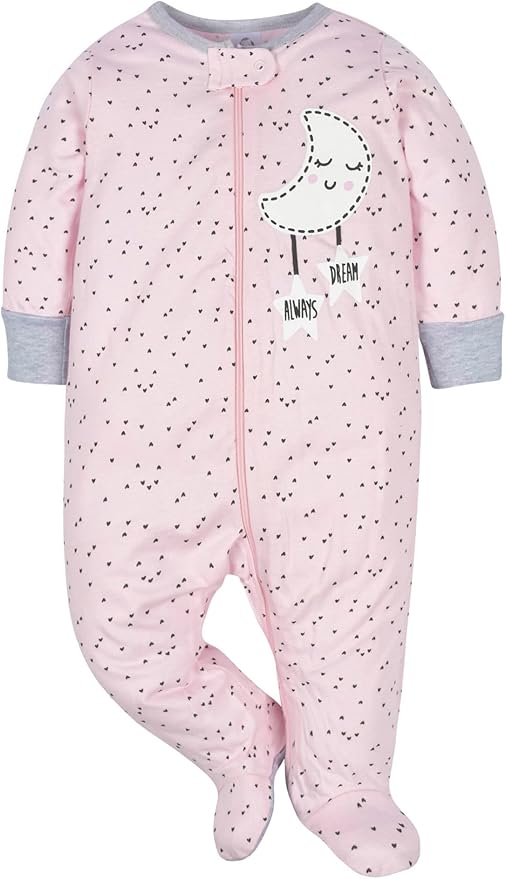 Gerber Baby Girls 4 Pack Sleep 'N Play Footie