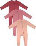 Jimonda Baby Romper Boys Girls Bamboo Pajamas 2-Way Zipper Footed Unisex Zip-Up Sleepers Sleep and Play pjs