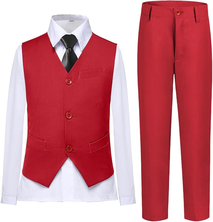 Boys Vest Set Formal Dress Suits Wedding Outfit Dresswear
