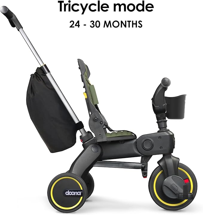 Doona Liki Trike S3, Desert Green - 5-in-1 Compact, Foldable Tricycle - Suitable for Toddlers 10 to 36 Months