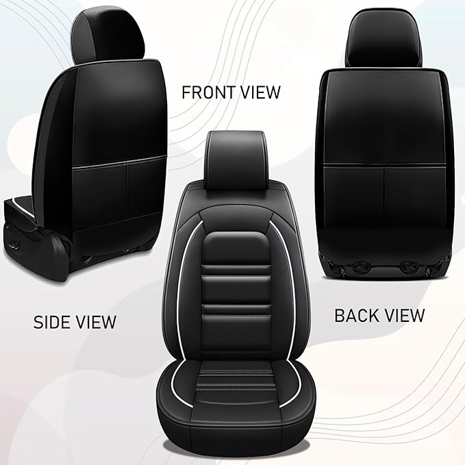 Seat Cover for Infiniti g35 2003-2008 | Car Seat Covers Front Seats, Waterproof Seat Protectors, Automotive Front Seat Covers (Front Seat, Black&White Line)