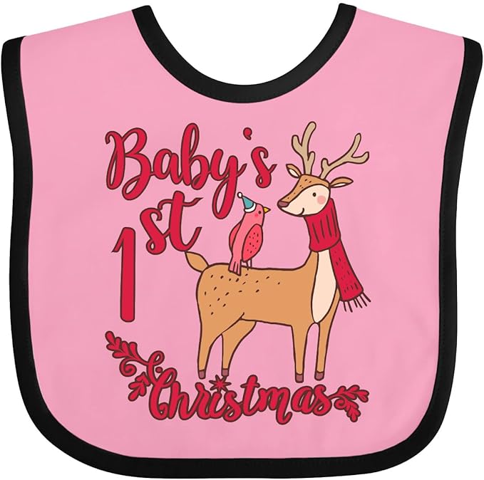 inktastic Baby's First Christmas Baby Bib