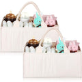 Ripeng 2 Pcs Large Baby Diaper Caddy Organizer with Handle, Babies Stylish Storage Basket for Newborn Nursery Newly Married Essentials and Diaper Caddy, Wedding Gift for Baby Shower and Car Storage