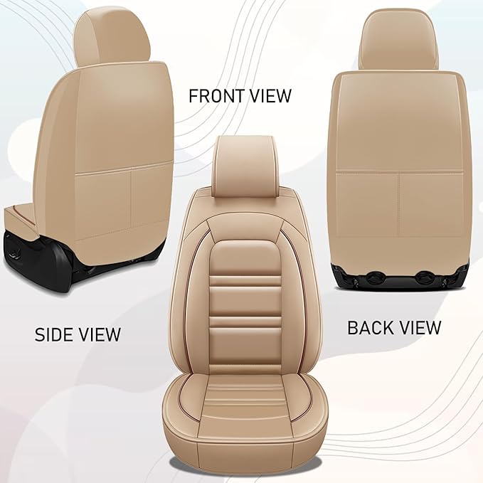 Seat Cover for Tahoe 1995-2025 | Car Seat Covers Front Seats, Waterproof Seat Protectors, Automotive Front Seat Covers (Front Seat, Beige)