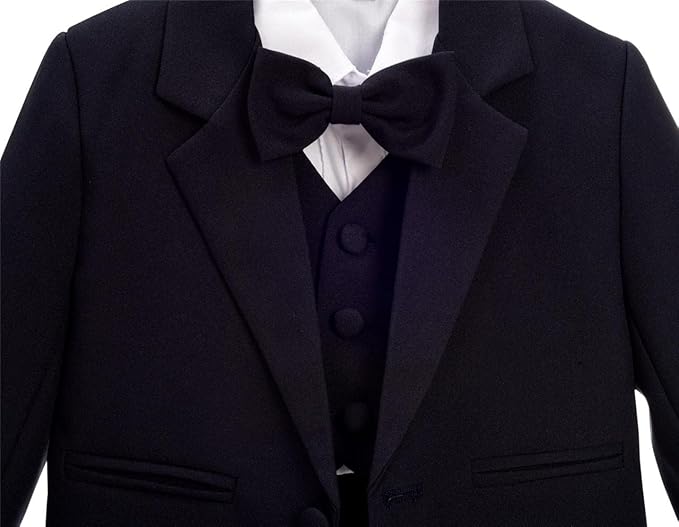 Dressy Daisy Baby Toddler Boy 5 Pcs Set Formal Tuxedo Suits No Tail Wedding Christening Baptism Outfits