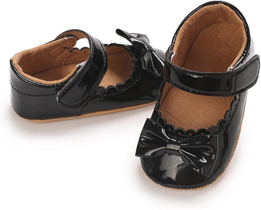 COSANKIM Baby Girls Mary Jane Flats Shoes Anti-Slip Rubber Sole Infant Toddler Princess Wedding Dress Shoes