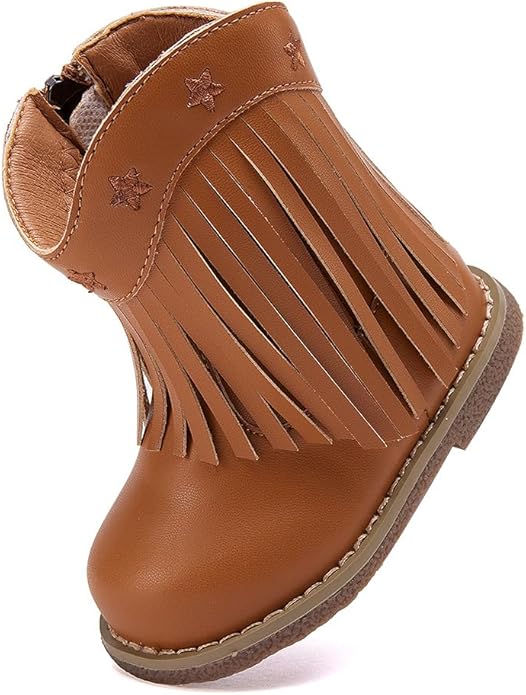 BMCiTYBM Baby Cowboy Cowgirl Boots Infant Western Shoes Boys Girls Round Toe Boots All Seasons 6-24 Months