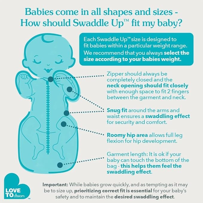 Love to Dream Swaddle Up Original, Arms Up Position, Light and Ultra Breathable Cotton - Wearable Blanket - 1.0 TOG - (20-24°C) Ideal for Moderate Temps (Twinkle Powder Blue, Medium, 6–8.5kg)
