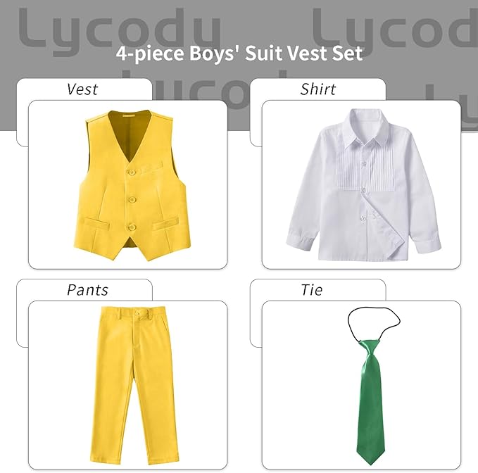 Boys Vest Set Formal Dress Suits Wedding Outfit Dresswear