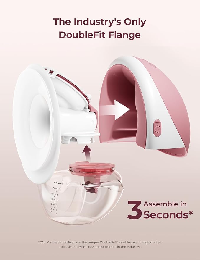 Momcozy Wearable Breast Pump, Hands Free Upgraded Mobile Flow | M9, App Discreet Control with Personalized Multi-Modes & 15 Levels, Wearable Breast Pump 24mm, 2 Pack Cozy Red