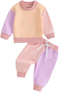 Fernvia Toddler Baby Girl Clothes 3 6 9 12 18 24 Months Fall Outfits Solid Long Sleeve Sweatshirt Tops + Pants Set