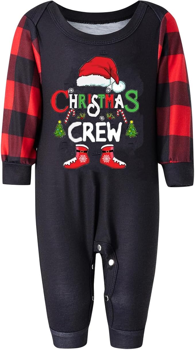 Awoscut Christmas Family Matching Pajamas Christmas Pjs Holiday Nightwear Sleepwear Sets Long Sleeve Pjs