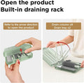 YOTIME Travel Bottle Brush Set, Auto-Open Rack & Vertical Brushs Drying Slots, 3 Brushes, Foldable Drying Rack, Dispenser, Travel Baby Essentials for On-The-Go Parents, Green