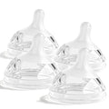 Silicone Bottle Nipples for Natural Baby Bottle, Slow Flow (S), Replacement Bottle Nipple, 1+ Months, 4 Counts