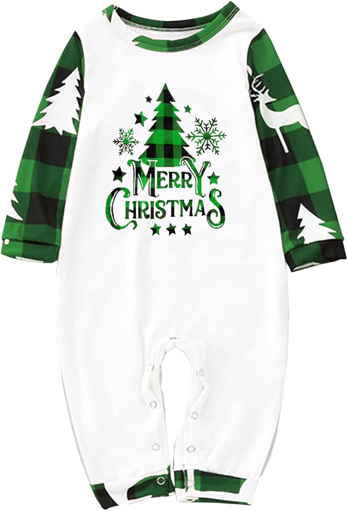 Awoscut Christmas Family Matching Pajamas Christmas Pjs Holiday Nightwear Sleepwear Sets Long Sleeve Pjs