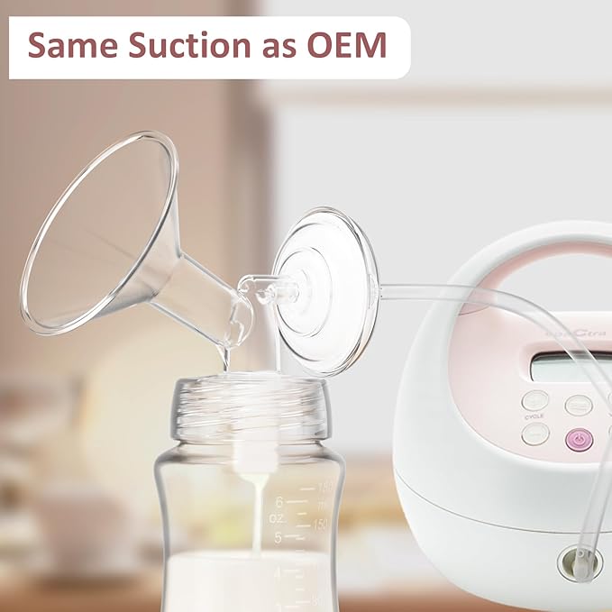 19mm Flanges Compatible with Spectra S2 S1 9 Plus Synergy Gold Breastpump, Not Original Spectra Replacement Pump Parts, Wide Mouth Flange Accessories for Elastic Nipples Work with Backflow Protector