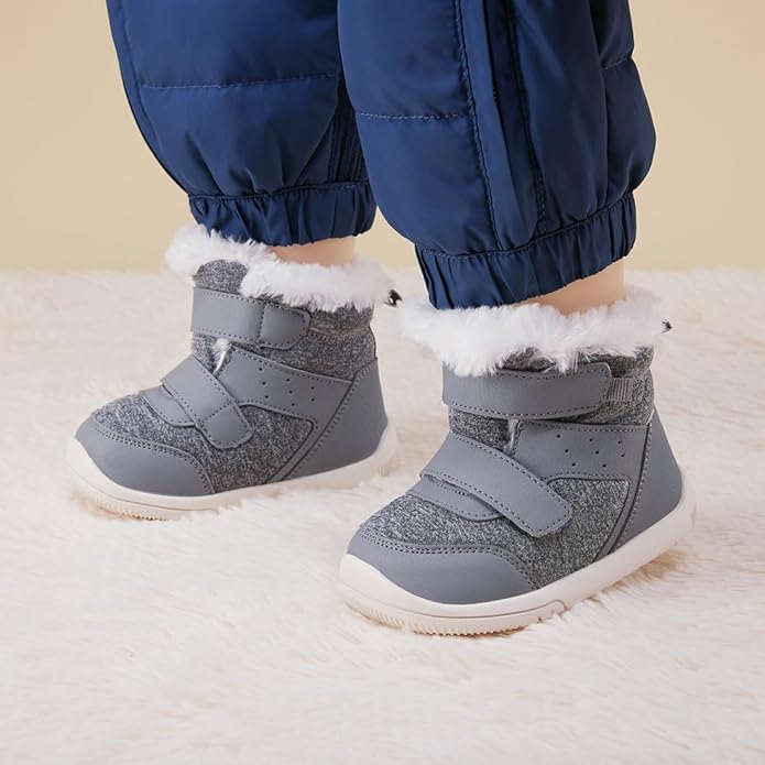 BMCiTYBM Toddler Baby Winter Snow Boots Boy Girl Faux Fur Warm Non Slip First Walking Infant Shoes