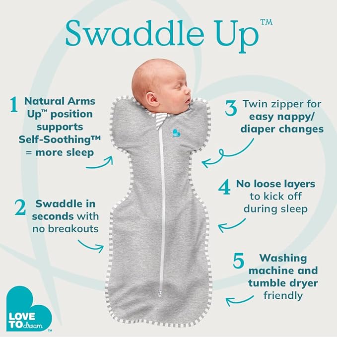 Love to Dream Swaddle UP, Baby Sleep Sack, Self-Soothing Swaddles for Newborns, Get Longer Sleep, Snug Fit Helps Calm Startle Reflex, New Born Essentials for Baby, 1.0 TOG, 5-8.5 lbs, Rainbow Dream