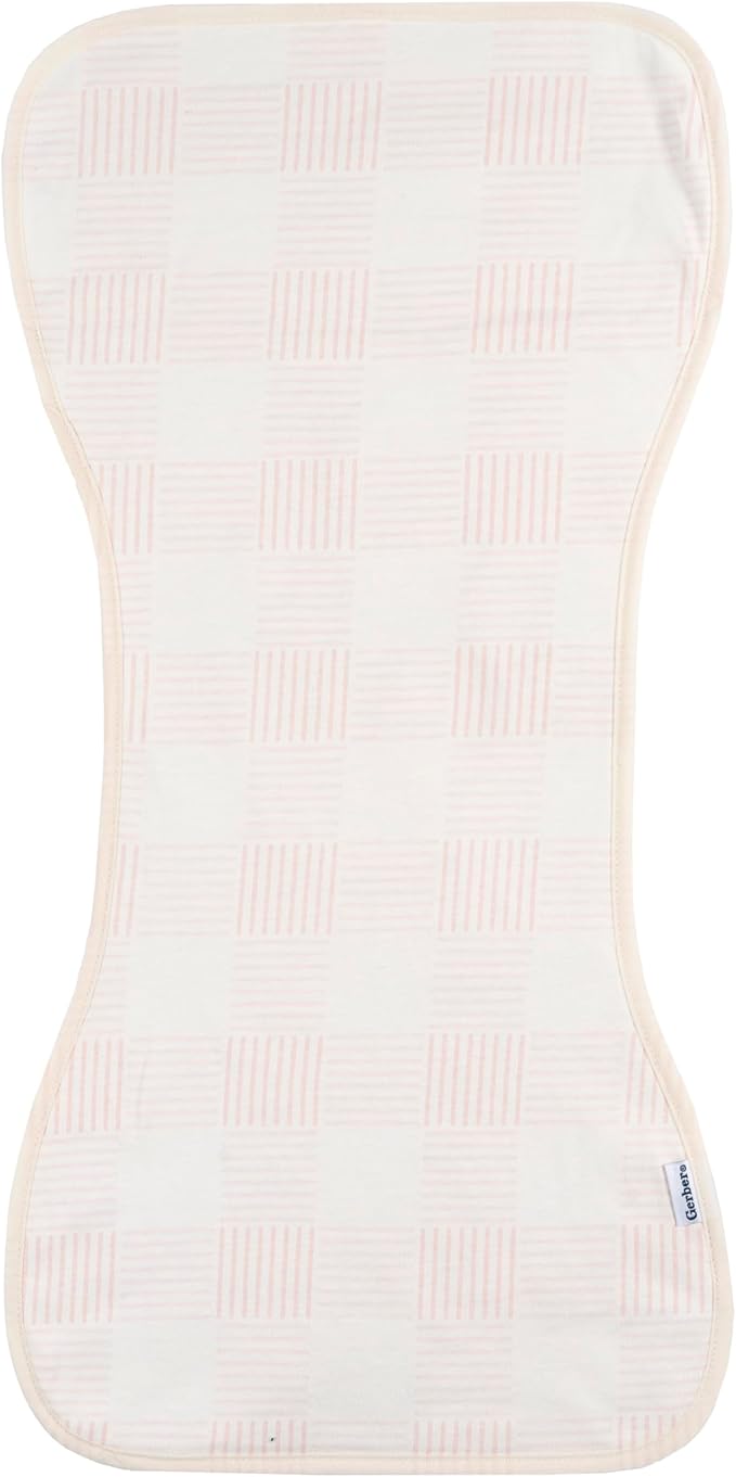 Gerber Baby Unisex Burp Cloths 5-Pack, Pink, Size 10.5" x 21"
