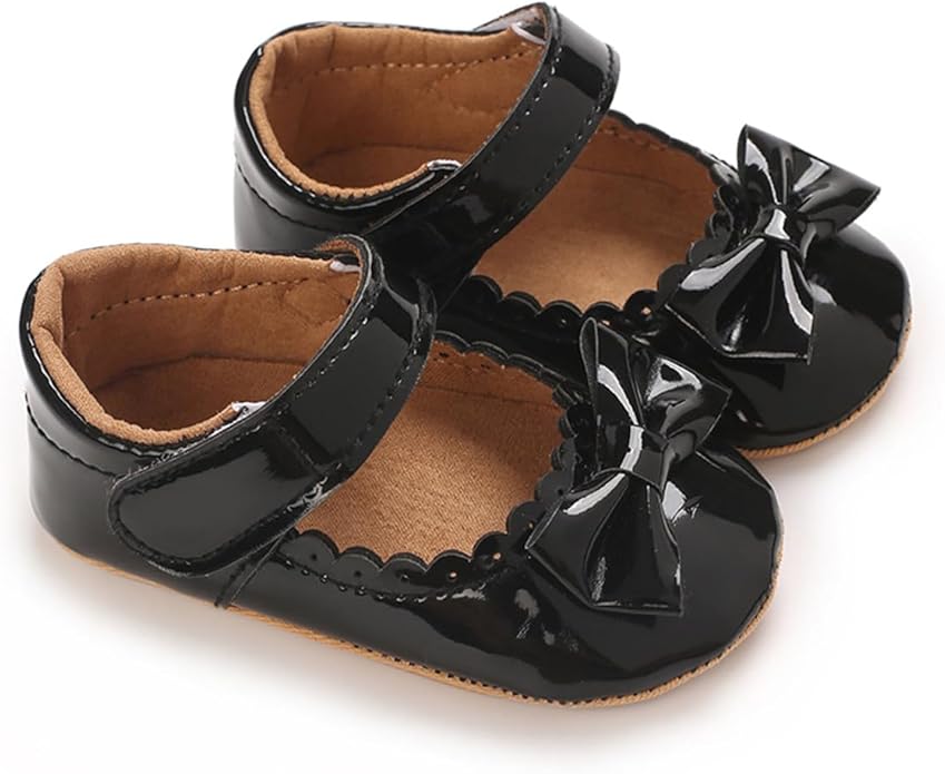 COSANKIM Baby Girls Mary Jane Flats Shoes Anti-Slip Rubber Sole Infant Toddler Princess Wedding Dress Shoes