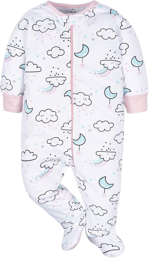 Gerber Baby Girls 4 Pack Sleep 'N Play Footie