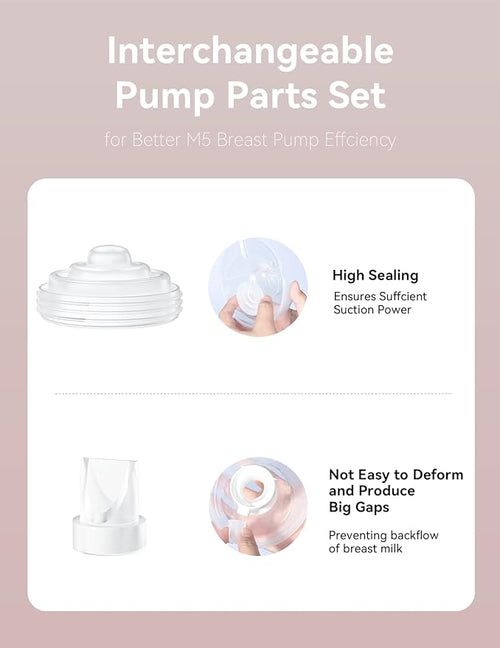 8PCS Breast Pump Parts Compatible with Momcozy M5 Replacement to Diaphragms 2PCS and Duckbill Valves 6PCS, Not Original Mom Cozy Pump Parts Accessories