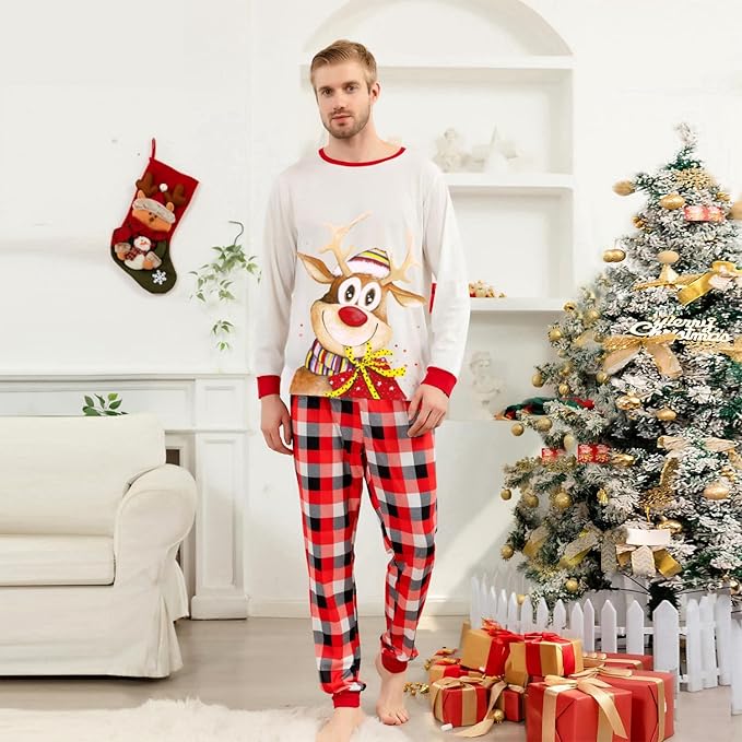 Schbbbta Family Matching Pajamas Holiday Sleepwear Long Sleeve Pjs Sets