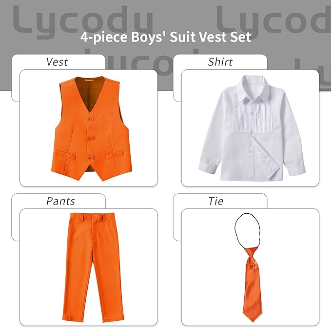 Boys Vest Set Formal Dress Suits Wedding Outfit Dresswear