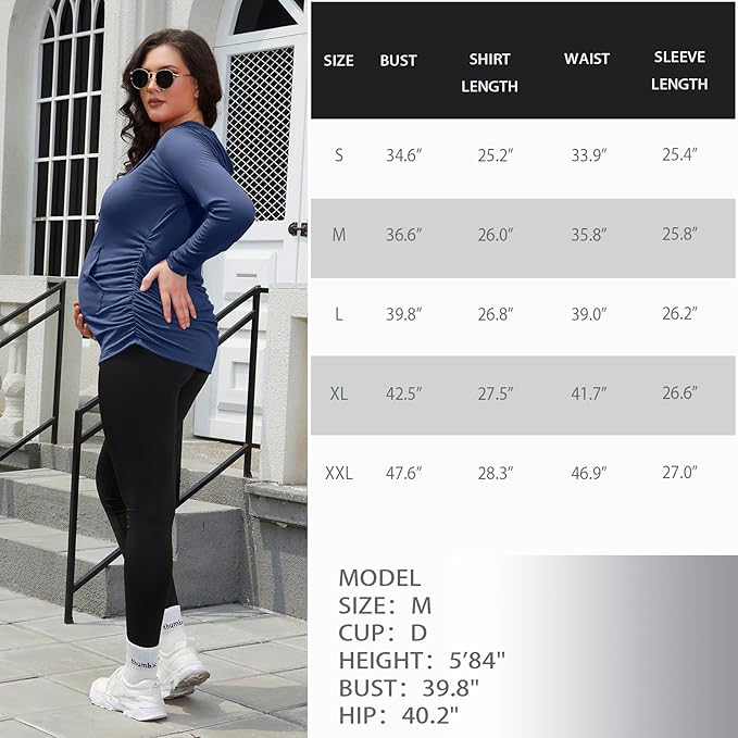 GINKANA Maternity Hoodie Long Sleeves Shirts Casual Maternity Top Pregnancy Sweatshirt Casual Clothes